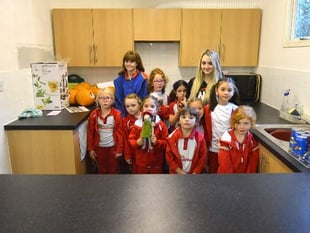 Making the most of their new kitchen at Ross-on-Wye Scout and Guide HQ