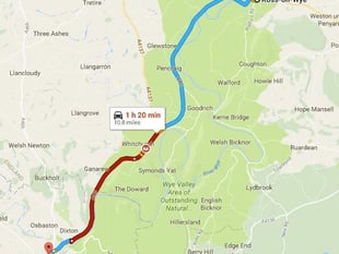 Lane closure results in long delays on A40 between Ross-on-Wye and Monmouth