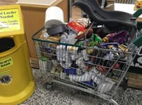 Trolley-full donated to the Ross Food Larder