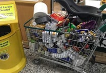 Trolley-full donated to the Ross Food Larder