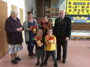 Poppies for Remembrance at Primary School near Ross