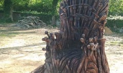 Oak replica of Game of Thrones' iconic chair arrives in the Forest of Dean