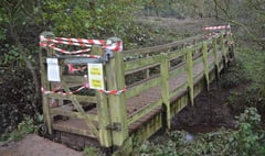 Footbridge on popular walk closed