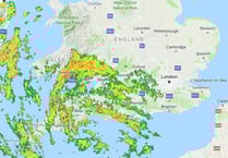 Thunderstorm warning in Ross-on-Wye