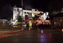 Mitcheldean fire closes roads