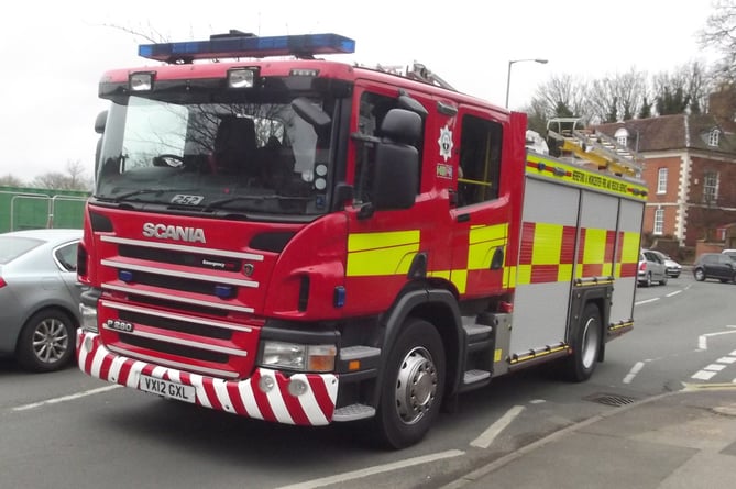 Hereford and Worcester Fire and Rescue Service fire engine