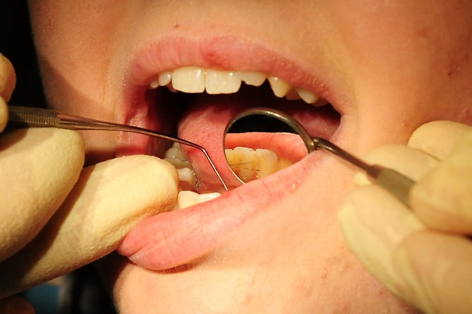 General view of dentist at work.