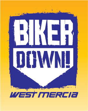 Biker down logo