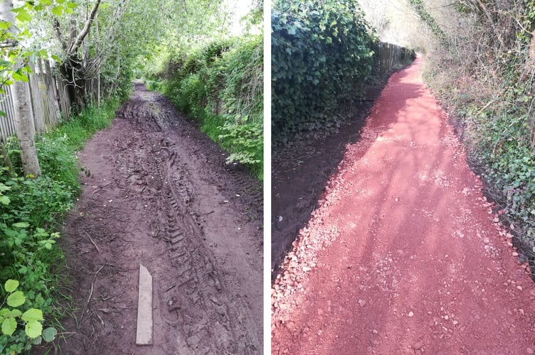 Ross Town and Country trail, before and after.