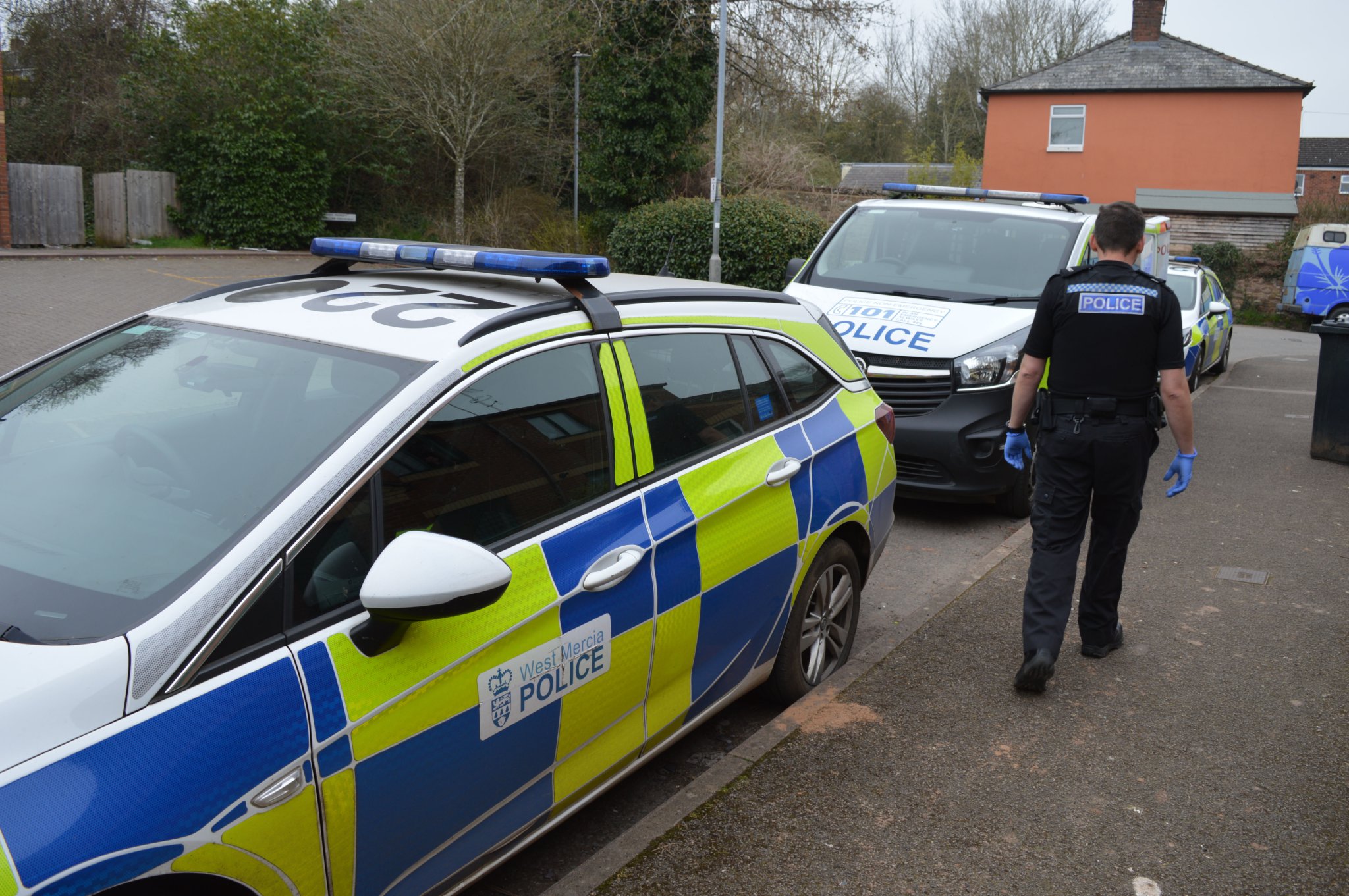 West Mercia Police cars and van