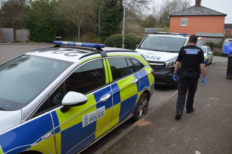 West Mercia Police cars and van