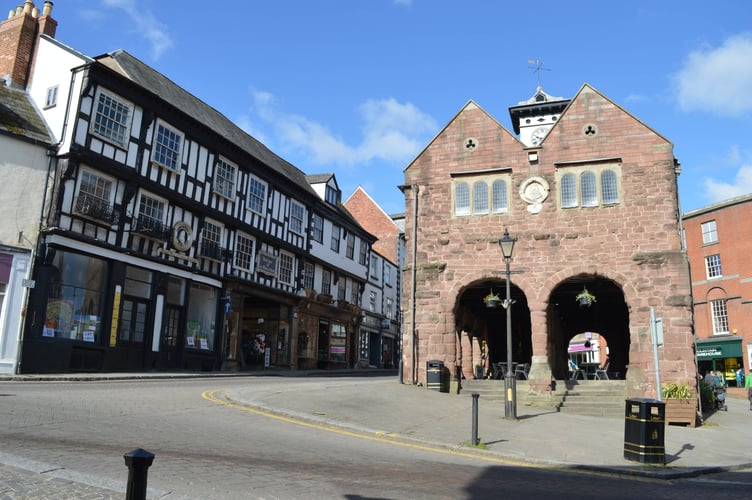 Ross-on-Wye Market House, Ross high street.