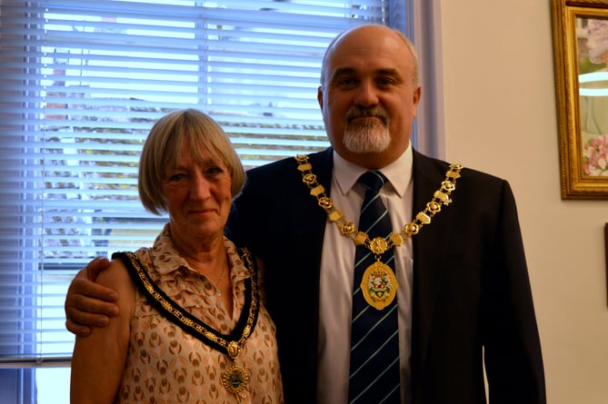 Former mayor of Ross-on-Wye Ed O’Driscoll with his consort Lynn.