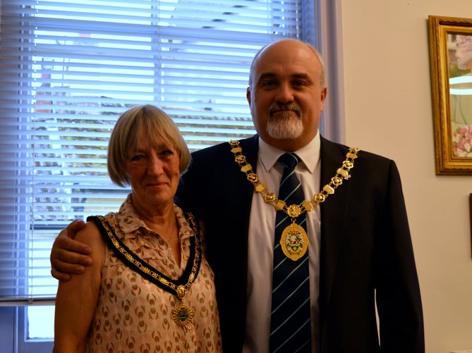 Former mayor of Ross-on-Wye Ed O’Driscoll with his consort Lynn.