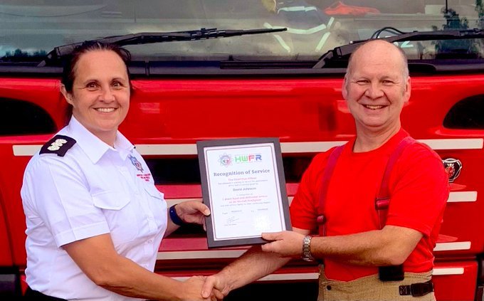Whitchurch firefighter David Johnson thanked for five years of service