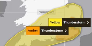Yellow alert for heavy rain from the Met Office