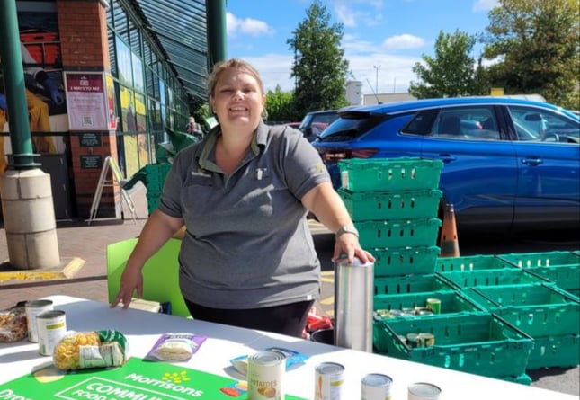 Naomi Haggett collecting for Ross foodbanks.