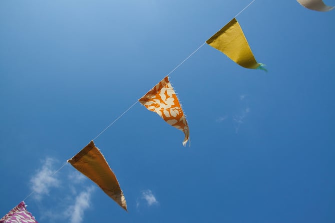 Bunting stock image from Pexels.