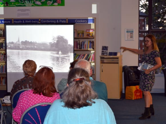 Marsha O’Mahony sharing anecdotes from life on the Wye.