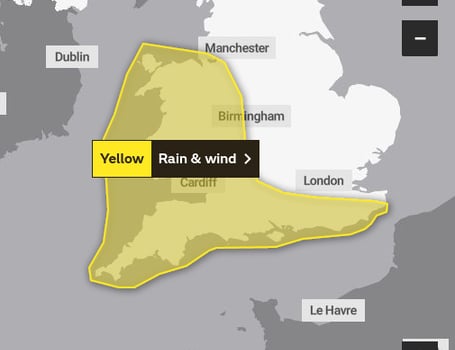 Met Office issues yellow weather warning for wind and rain, police tell ...