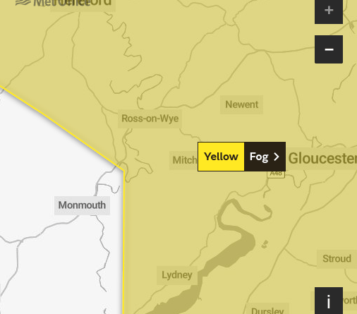 Fog warning map