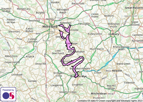 Flood alert for the Wye from Hereford to Ross-on-Wye