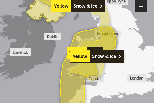 Ice warning covering Wales and the West Midlands