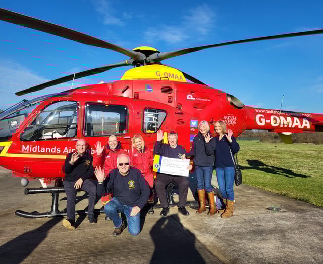 Ross Lions drop £1,000 on Midlands Air Ambulance