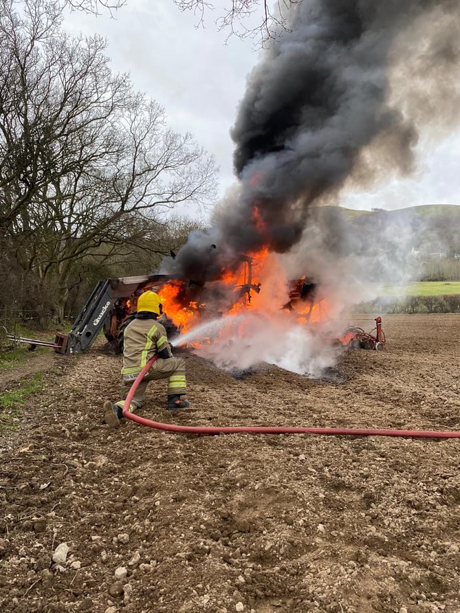 Flaming tractor