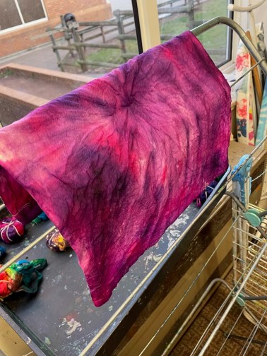 JKHS PRIDE tie-dye shirt drying