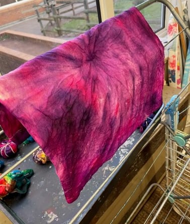 JKHS PRIDE tie-dye shirt drying