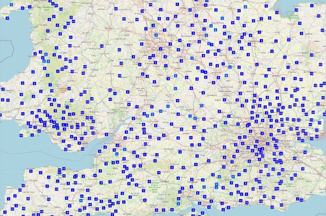 Dave Throup rainfall map