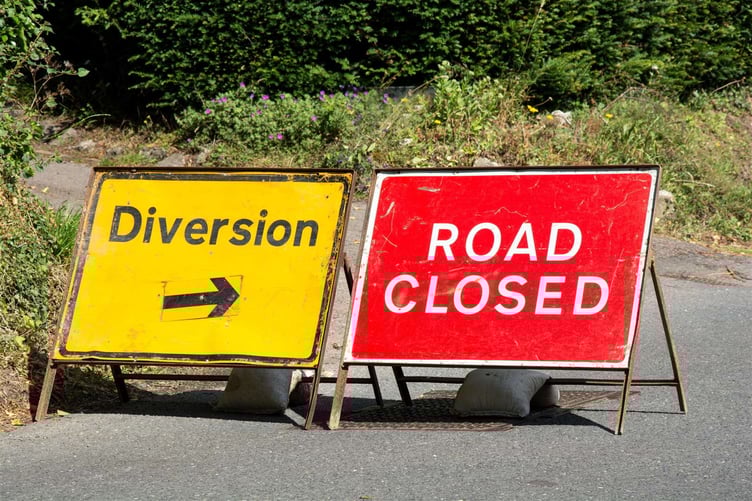 Diversion sign stock image