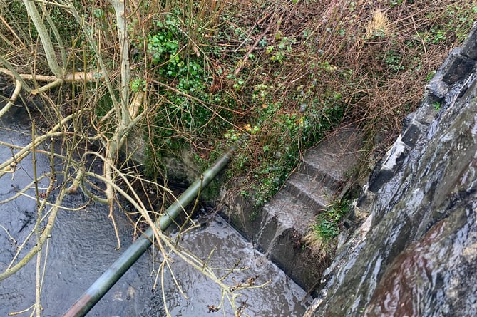 Suspected storm overflow drains releasing wastewater in Nant Adail