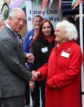 Joyce Thomas at the royal visit in 2019