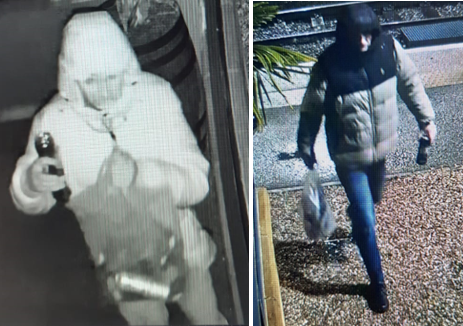 CCTV still of a man in a hooded coat
