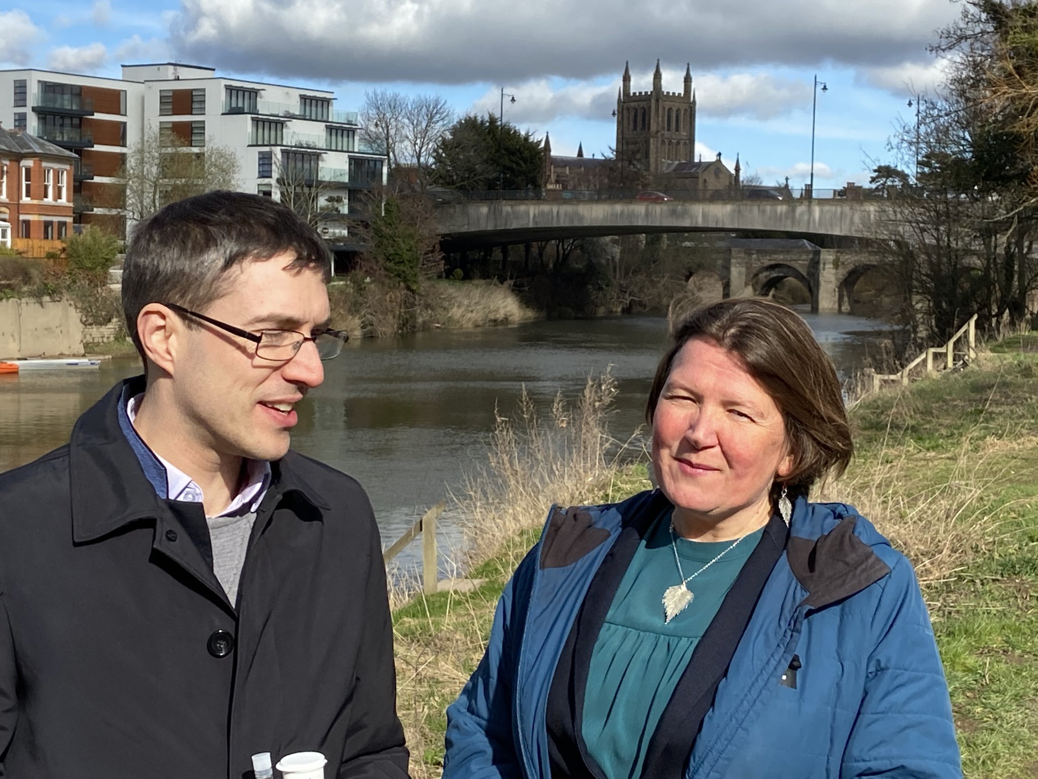 Green Party Leader Adrian Ramsay (left) Green Councillor Ellie Chowns (right)