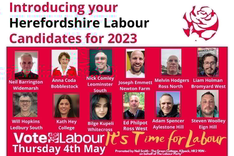 Labour candidates in Herefordshire locals 2023