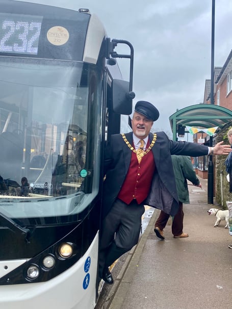 Mayor Ed O'Driscoll on the Daffodil Line