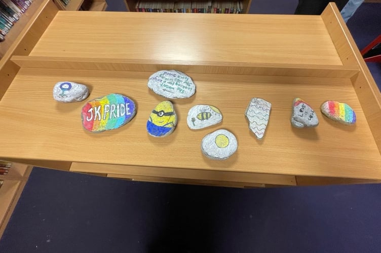 JK Pride club pebble painting