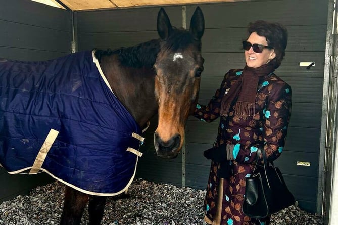 Venetia Williams with Mon Mome at last year's Grand National when the horse attended the Parade of Champions 