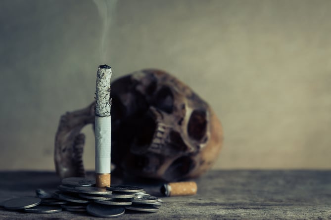 Smoking death stock image
