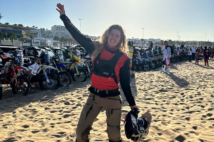 Girl on a Bike on the Morocco rally
