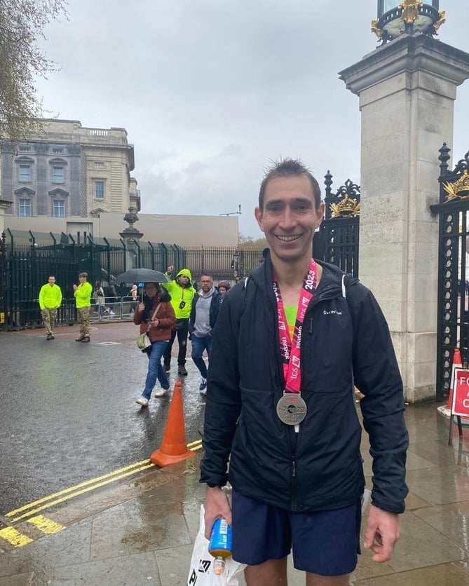 Rob Nicholls ran sub-three hours in the London Marathon