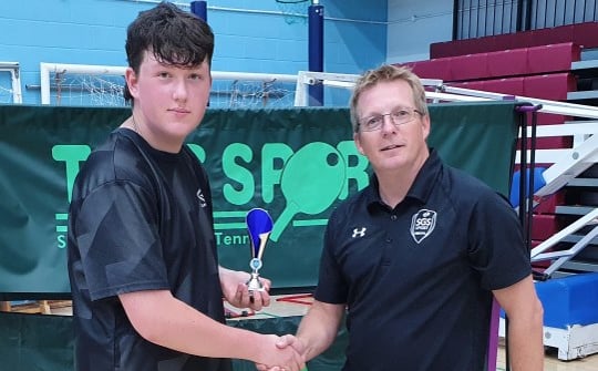 Tom Heath in 11H started playing table tennis on the school’s outdoor tables four years ago