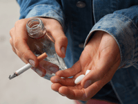 Substance abuse expert coaches students at John Kyrle High School