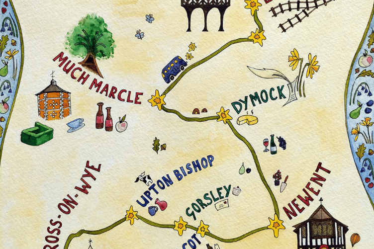 An artistic map of the Daffodil Line