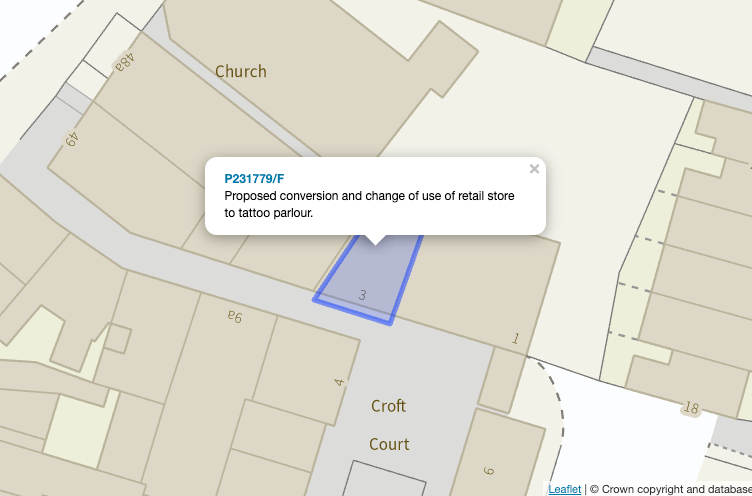 Planning application map viewing application 231779