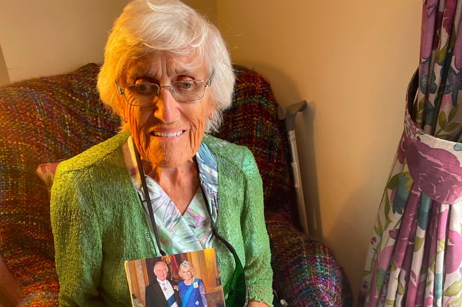 Gorsley’s own centenarian, Brenda Monkley, celebrated her 100th birthday, prior to a grand celebration at the Gorsley Baptist Church on Saturday, July 15. She’s pictured here holding her card from King Charles III and Queen Camilla.