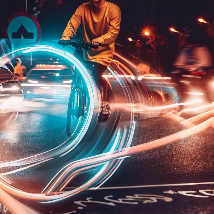 An AI generated image depicting active travel and road safety